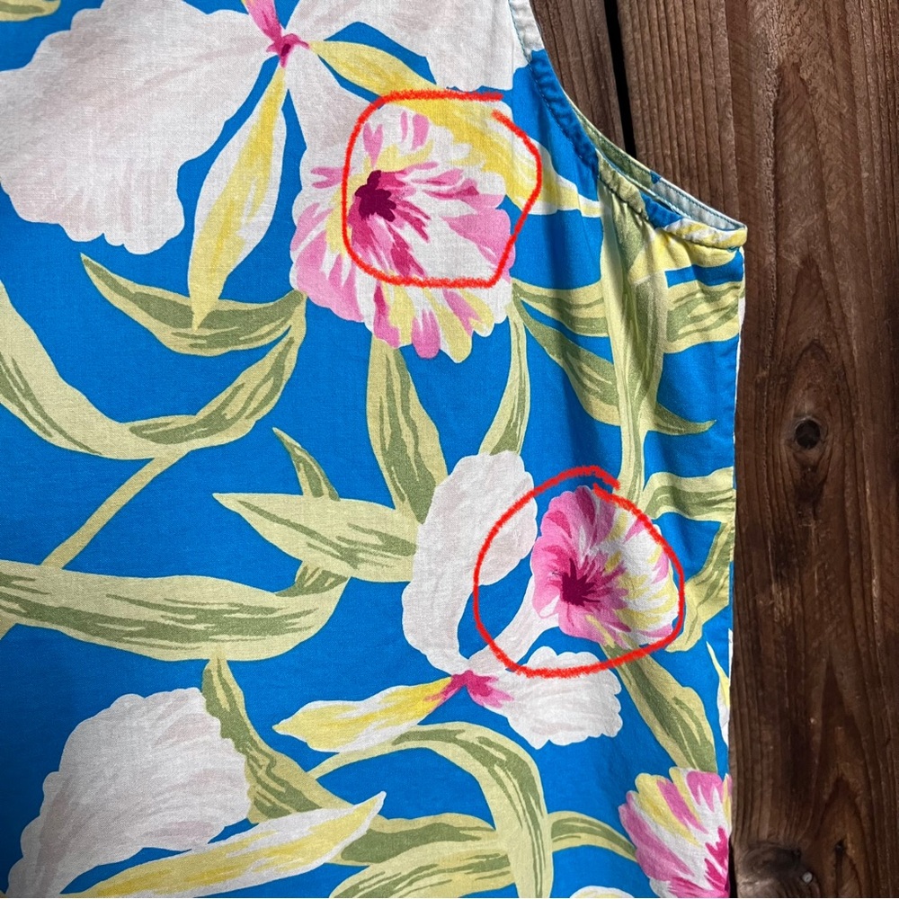 Lauren Ralph Lauren Vibrant Colorful Tropical Floral Mandarin Collar Tank Sz 3X - Picture 7 of 13